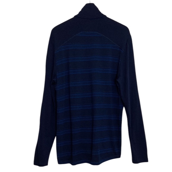 Icebreaker Shirt Mens Large Blue Merino Wool 260 Body Fit Long Sleeve Half Zip - Picture 2 of 12